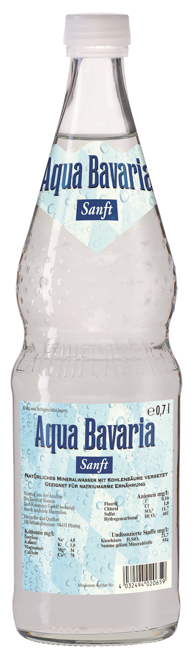 Aqua Bavaria sanft BLAUMineralwasser mit wenig Kohlensäure versetzt