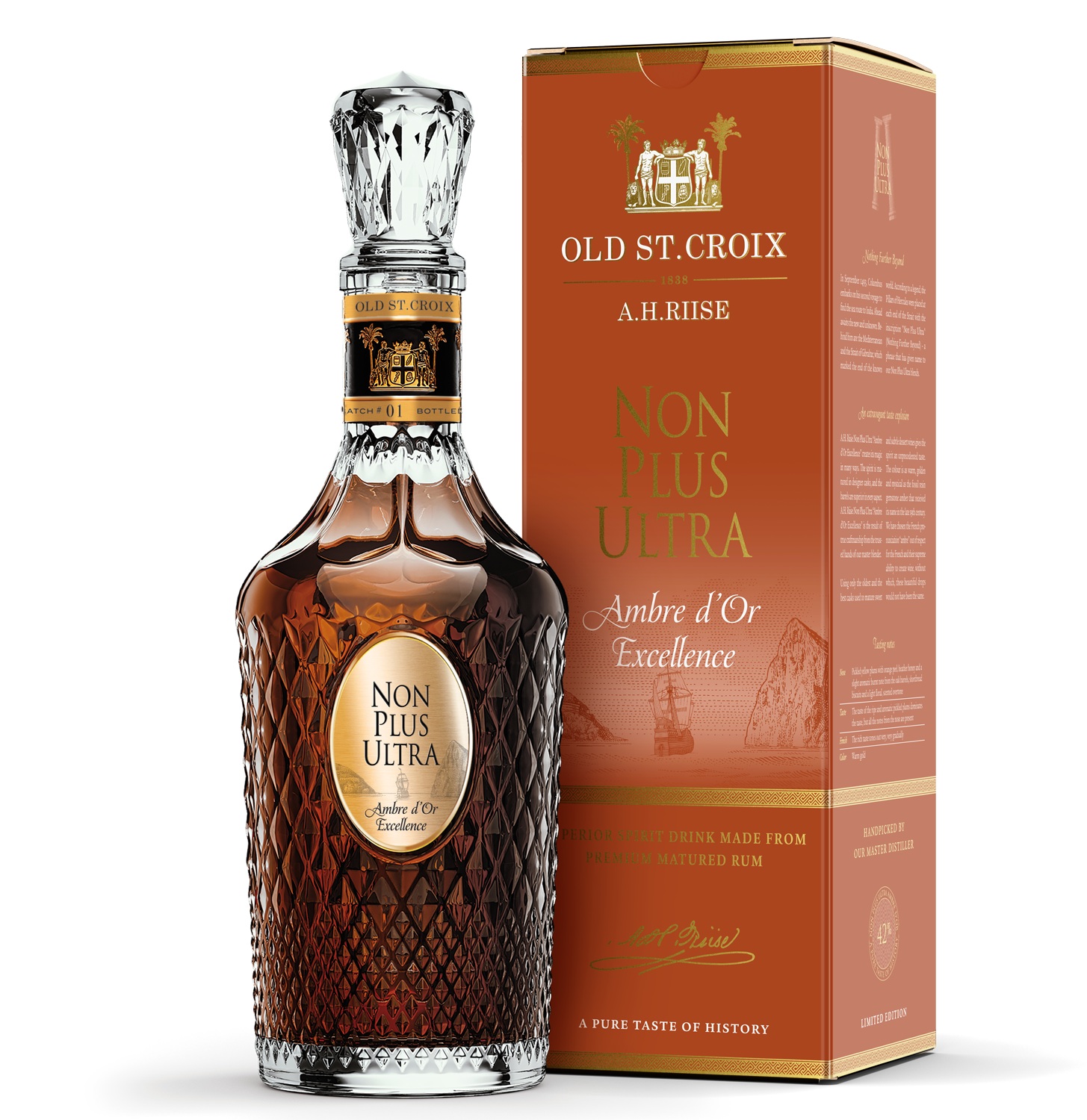 A. H. Riise Non Plus Ultra Ambre d'Or Excellence Rum, US Virgin Islands 42%