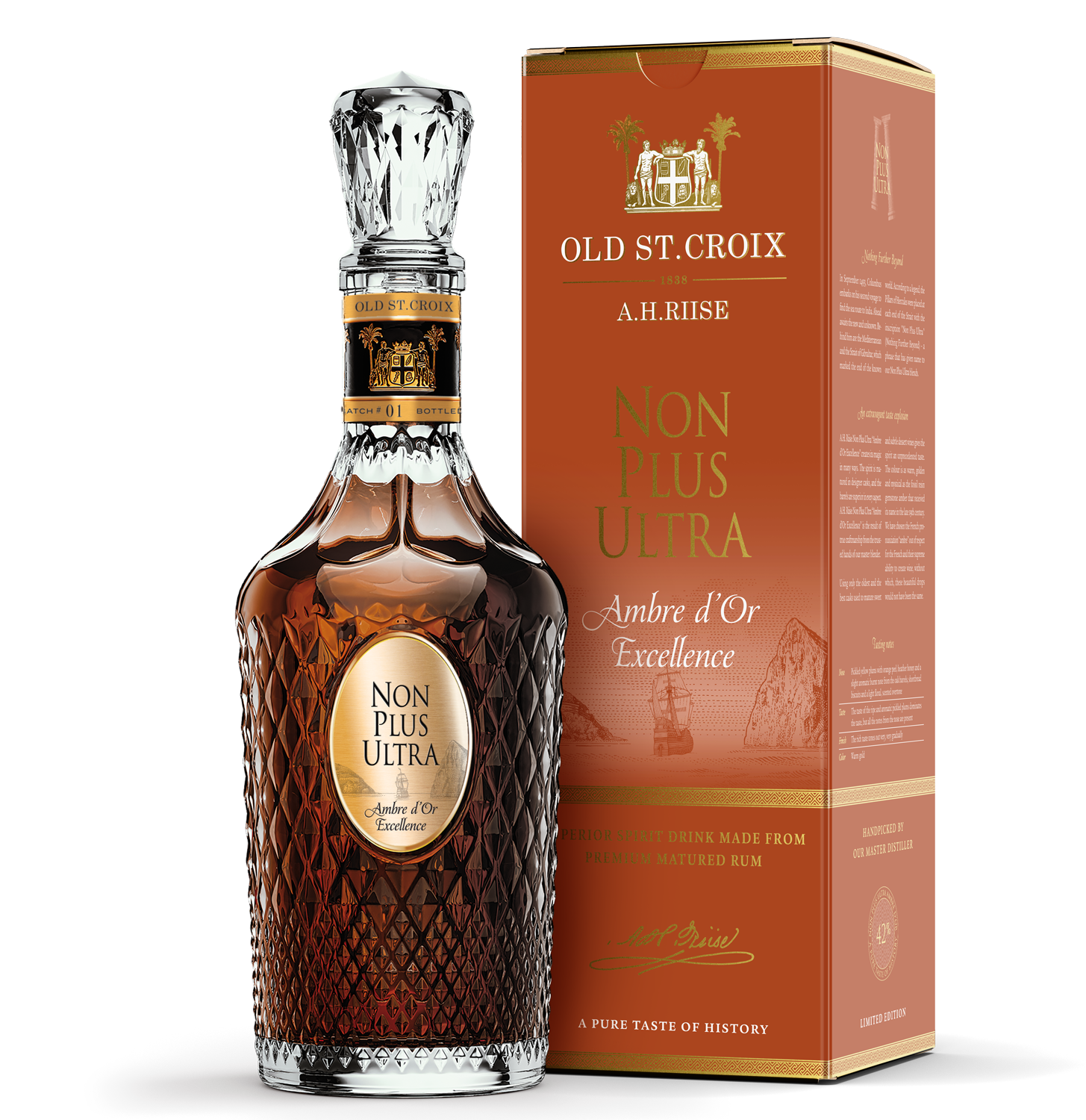 A. H. Riise Non Plus Ultra Ambre d'Or Excellence Rum, US Virgin Islands 42%