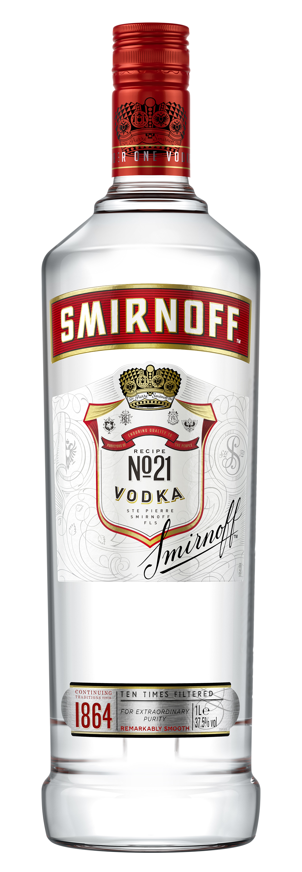 Smirnoff Vodka Red Label No. 21 Triple Distilled  37,5% Vol.
