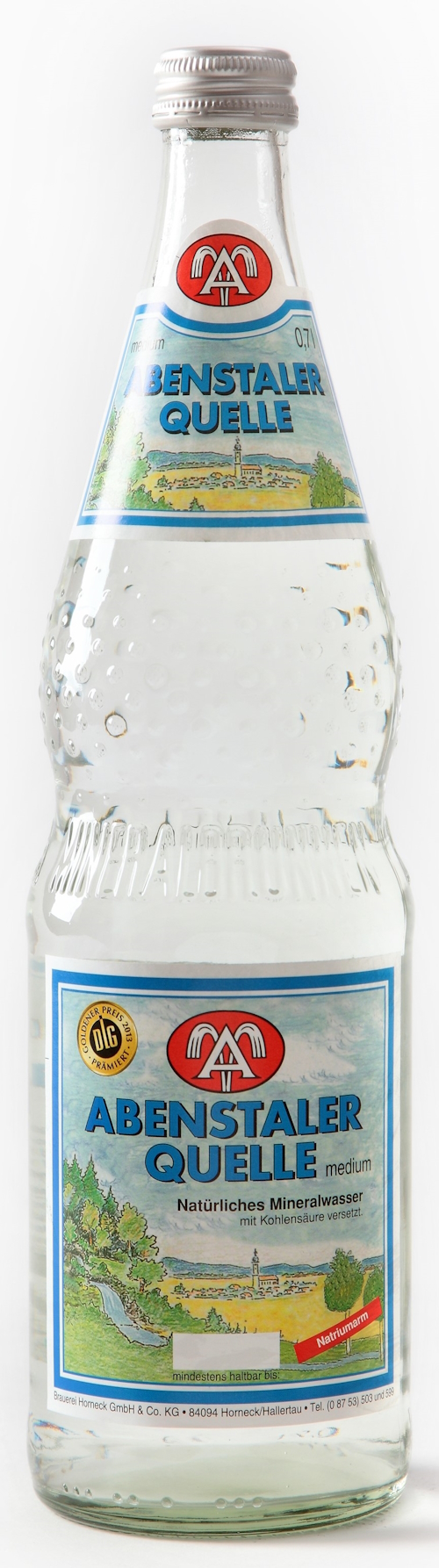 Abenstaler medium BLAU Mineralwasser mit Kohlensäure versetzt