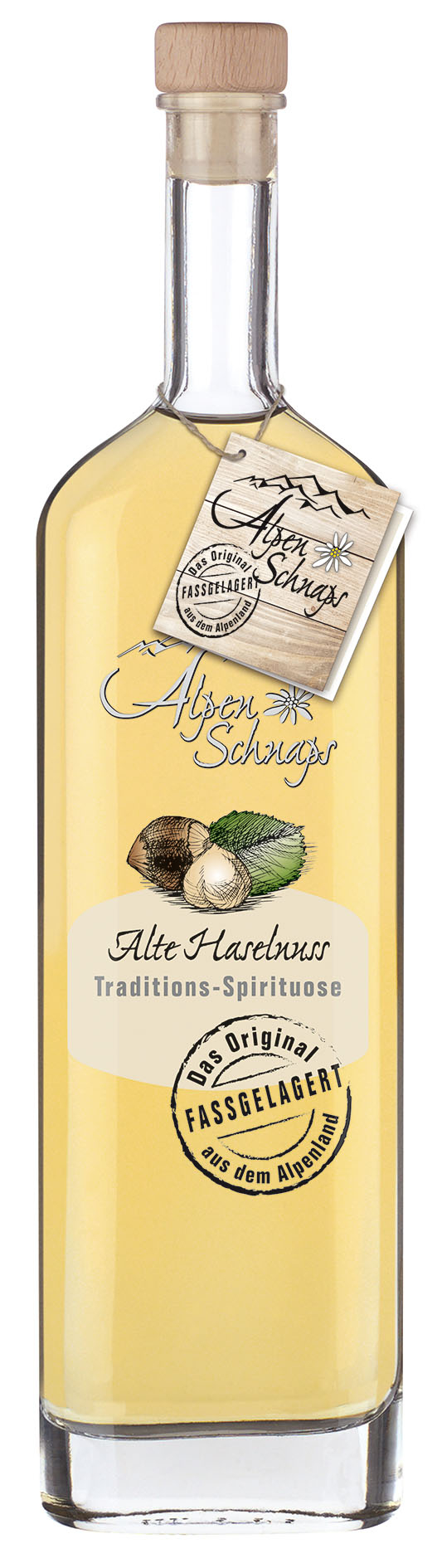 Alpenschnaps Alte Haselnuss Fasslagerung 41,8% Vol.