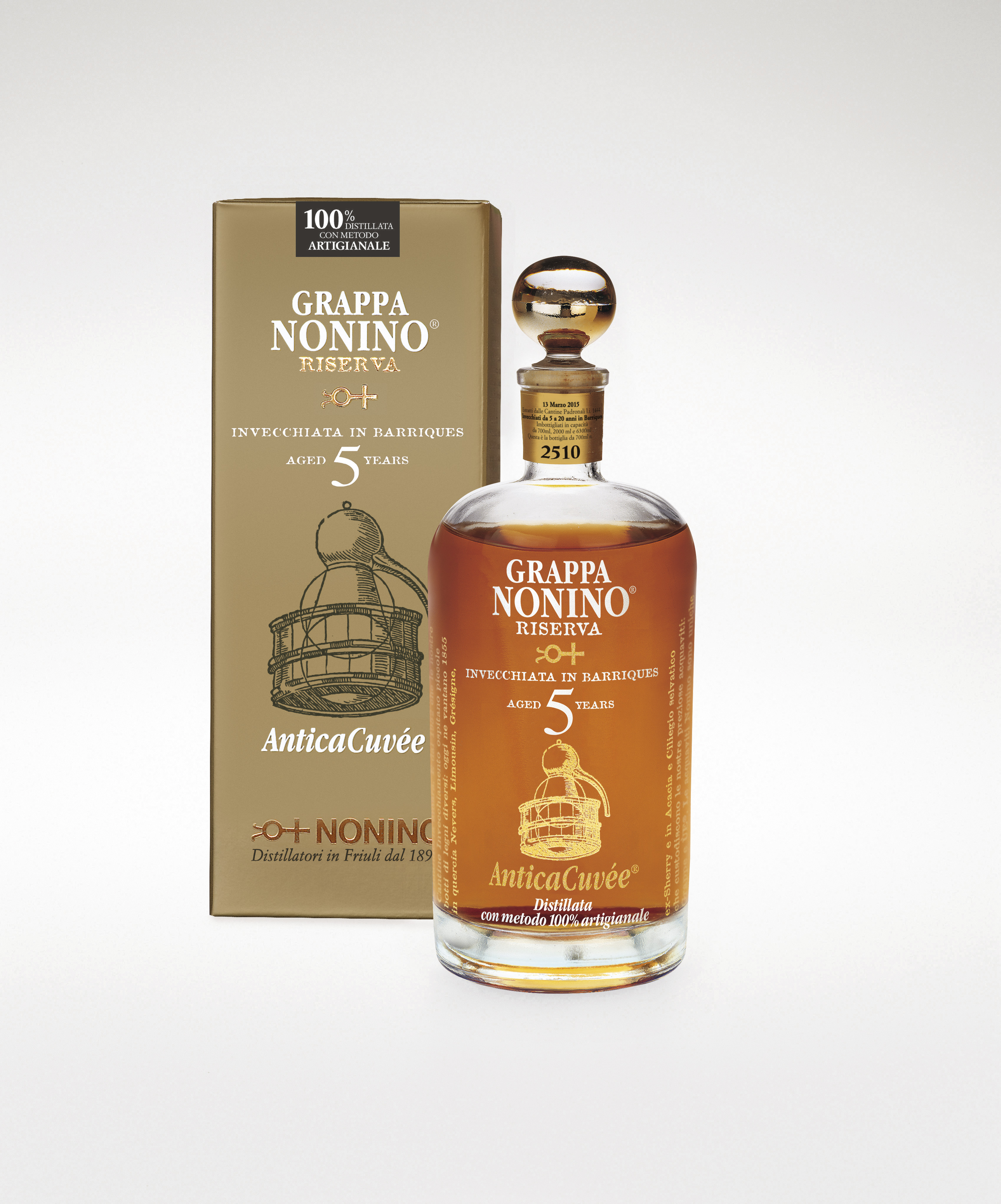 Nonino Grappa Antica Cuvee Riserva 5y im Barrique gereift 43%  in GP