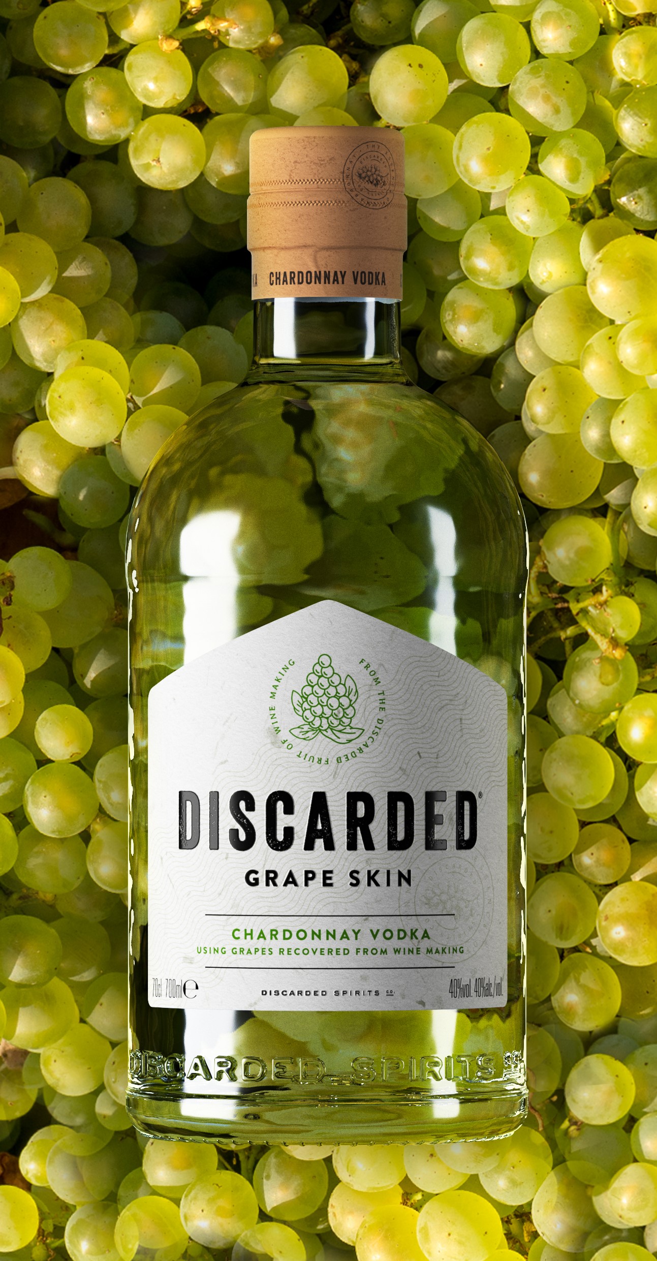 Discarded Grape Skin Chardonnay  Vodka 40% Vol.