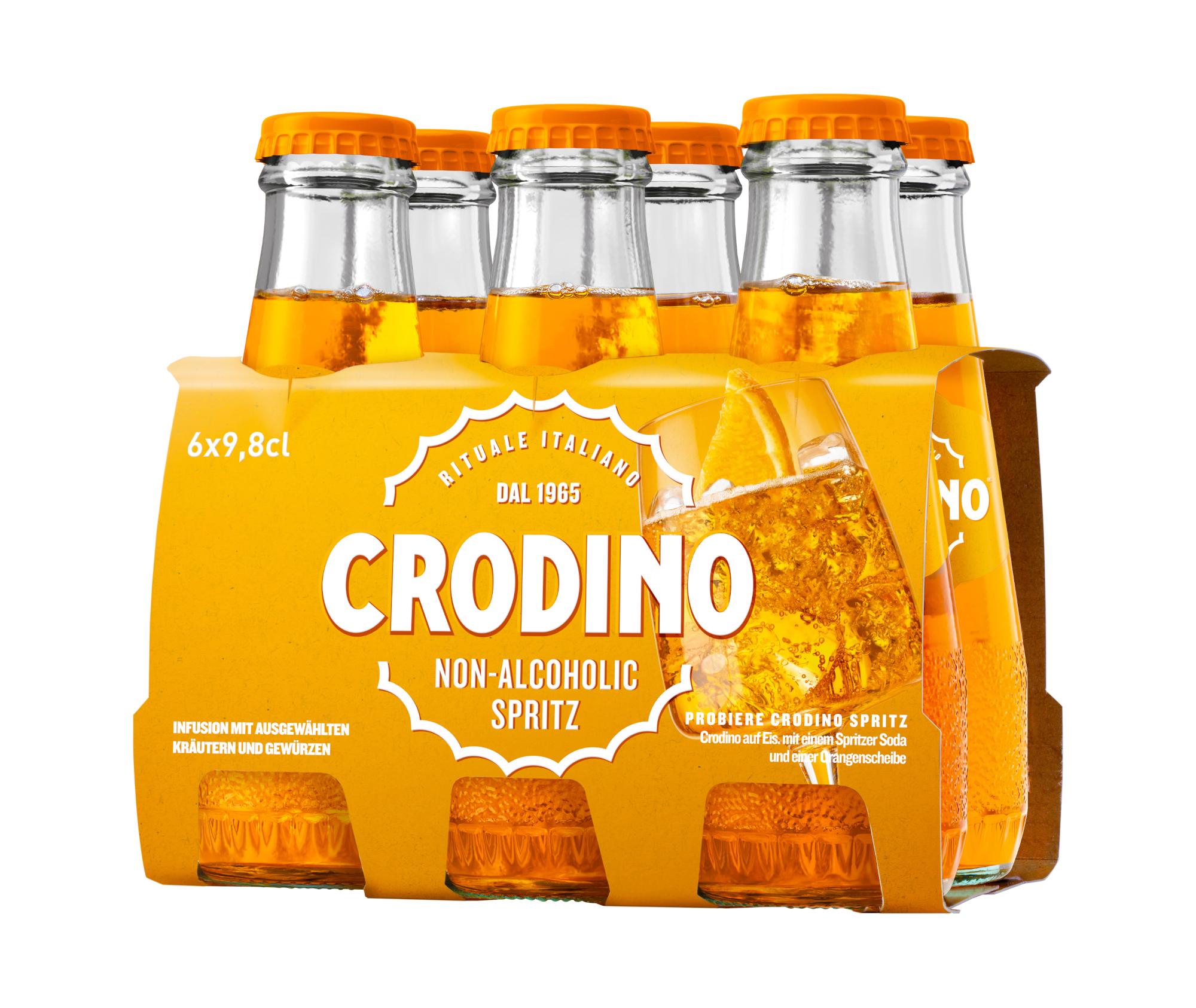 Crodino BIONDO alkoholfreier Bitter aus Italien mit Kräuterextrakt 6er Pack