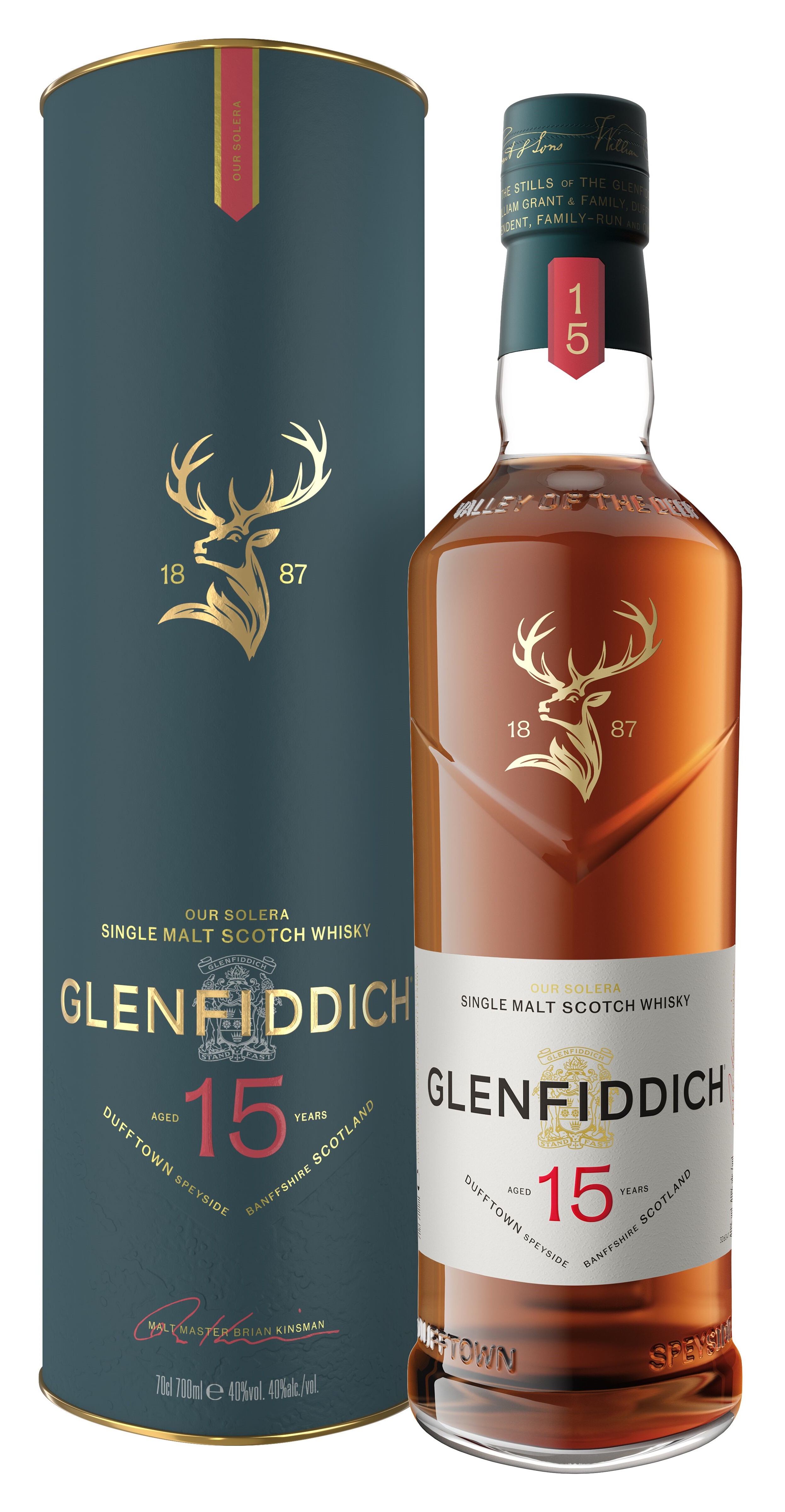 Glenfiddich 15 years Single Malt Scotch Whisky in GP 40% Vol.