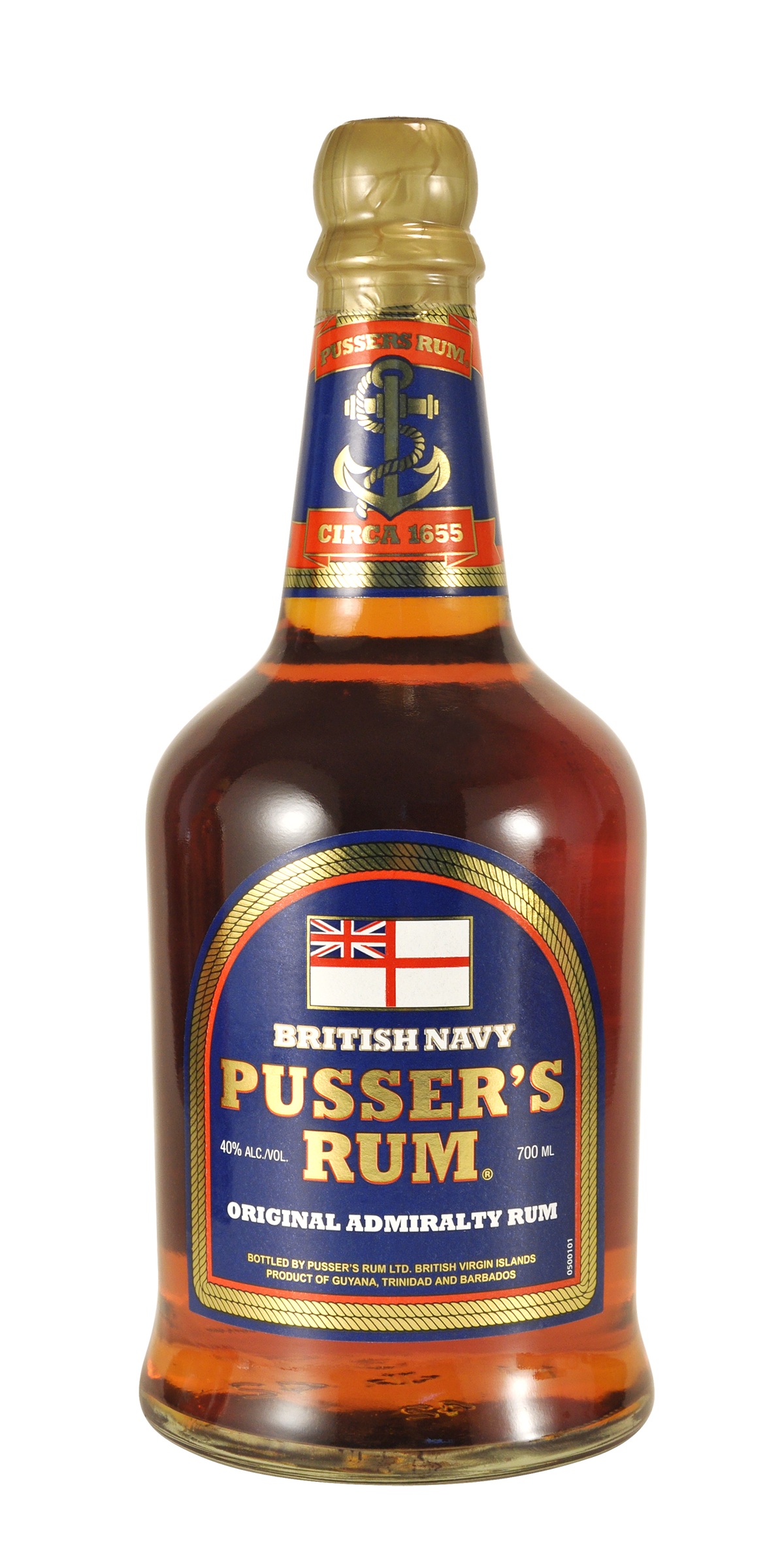 Pusser's Rum British Navy Virgin Islands 40% Vol. (blue label)