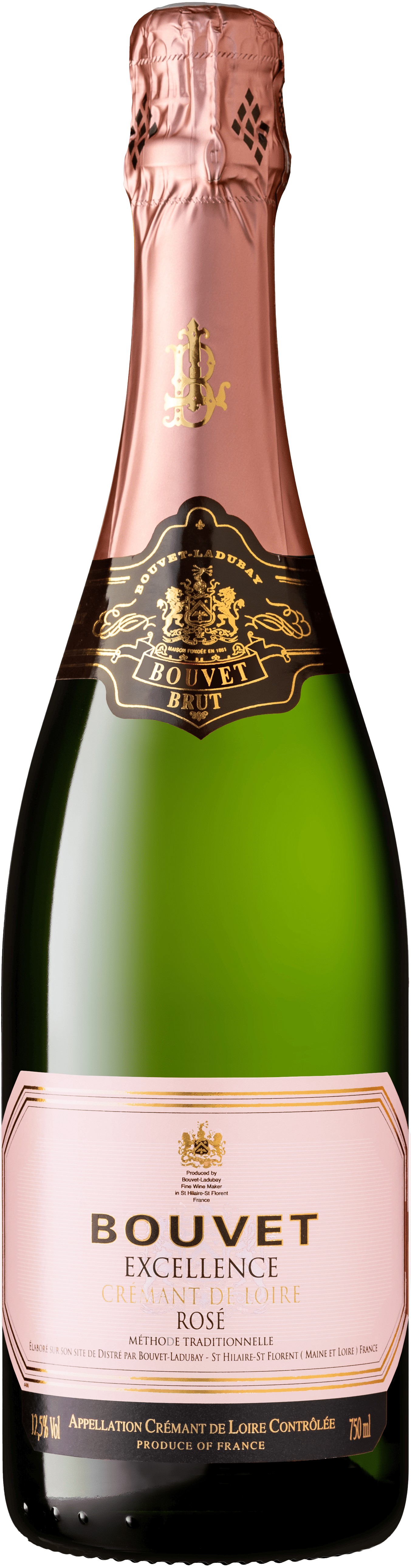 Bouvet Cremant de Loire ROSE Brut Excellence, AOP Loire, Methode Traditionelle