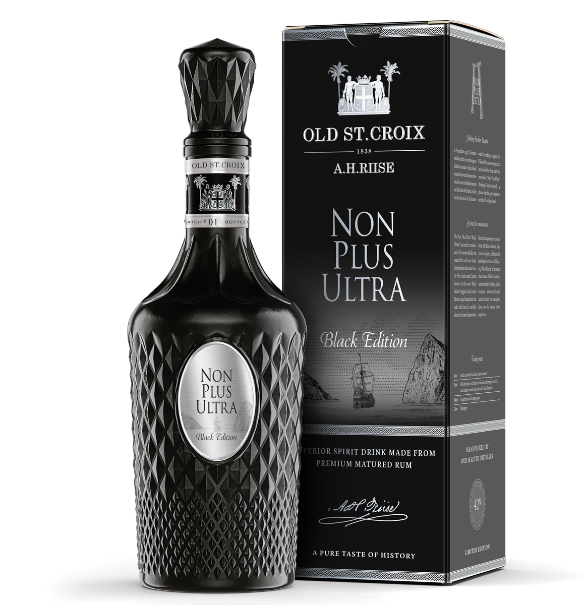 A. H. Riise Non Plus Ultra Black Edition Rum, US Virgin Islands 42% Vol. A. H. Riise Non Plus Ultra Black Edition Rum, US Virgin Islands 42% Vol.