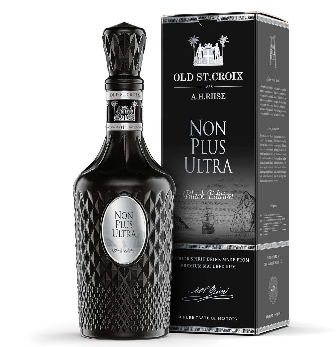 A. H. Riise Non Plus Ultra Black Edition Rum, US Virgin Islands 42% Vol.