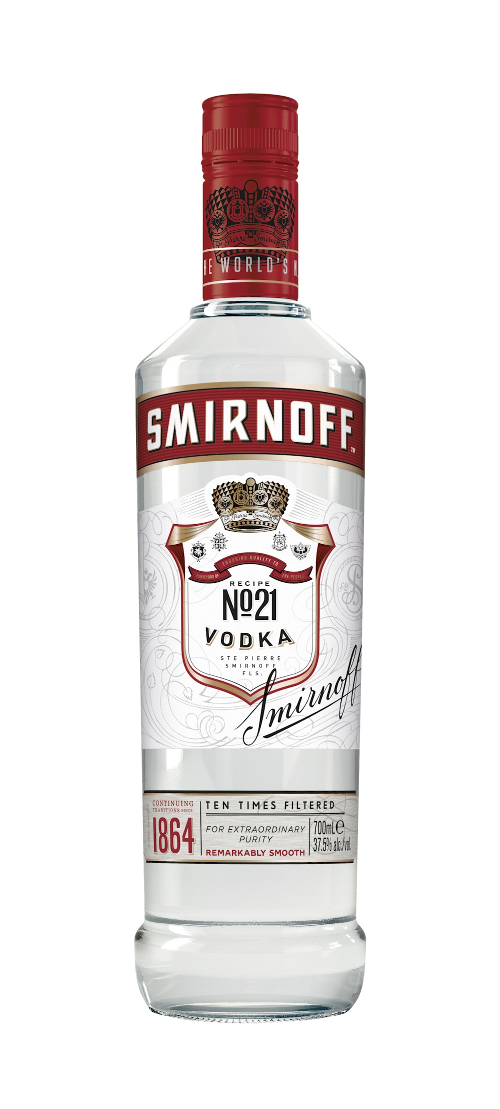 Smirnoff Vodka Red Label No. 21 Triple Distilled  37,5% Vol.