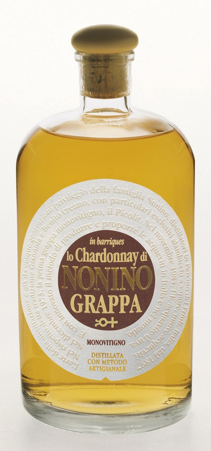 Nonino Grappa Lo Chardonnay Monovitigno Barriques 41% Vol. mit Eichenholznote