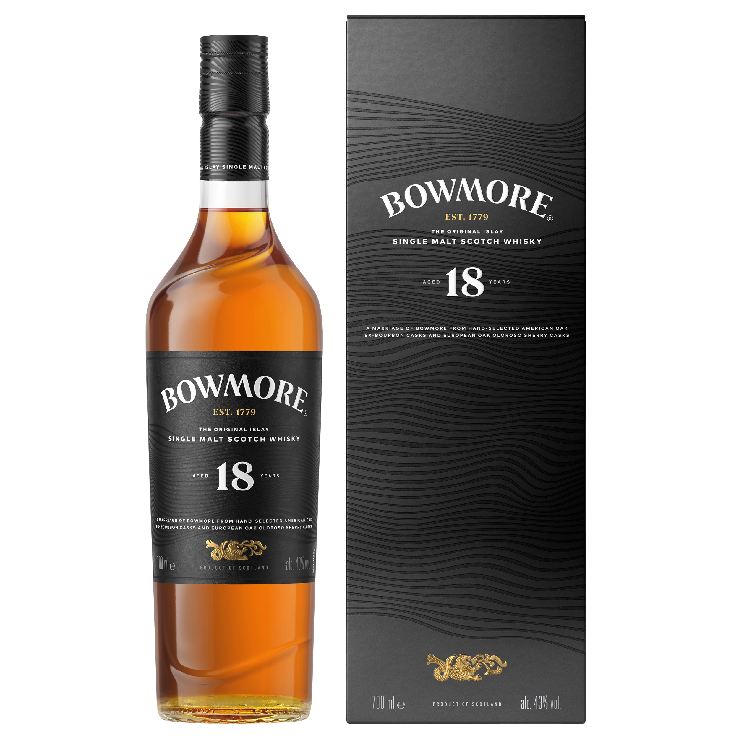 Bowmore 18 years Islay Single Malt  Scotch Whisky 43% Vol.
